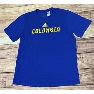 Adidas FIFA World Cup 2022 Colombia Blue T Shirt Mens Large L Defects
